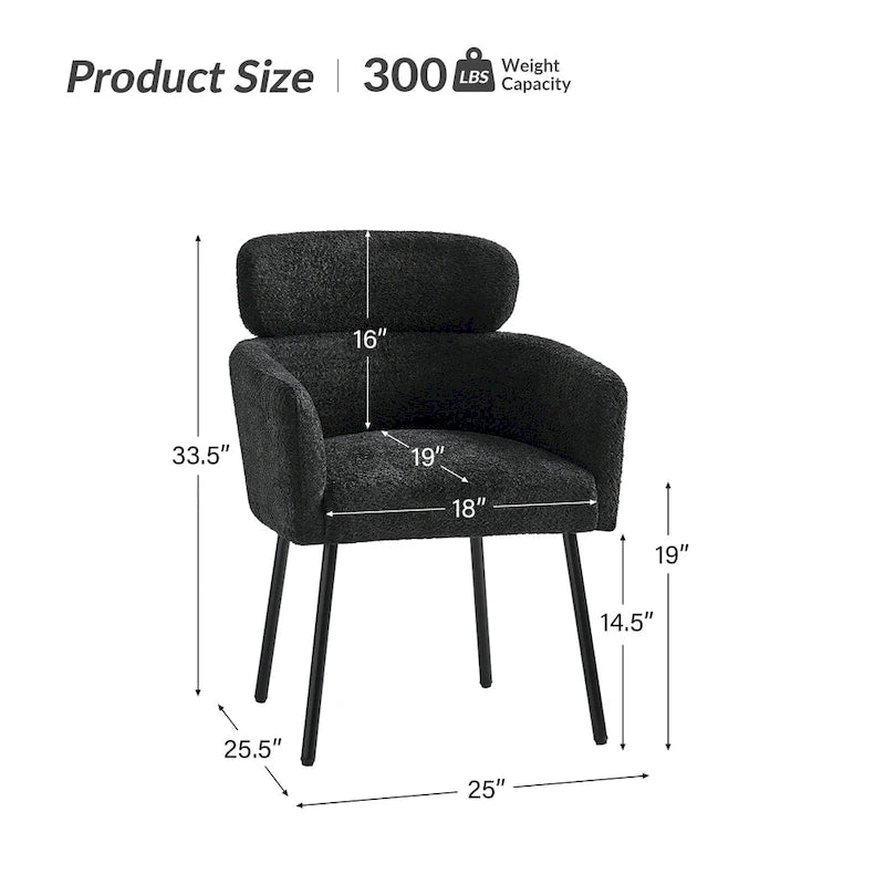 Chaise de salle à manger Amos Modern Boucle avec pieds réglables