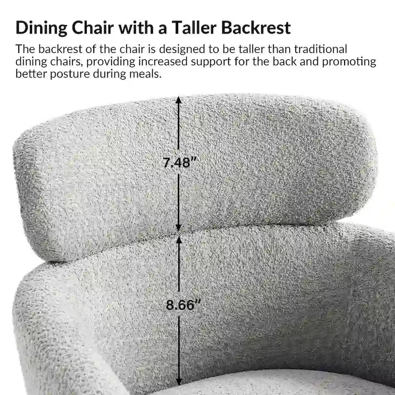 Chaise de salle à manger Amos Modern Boucle avec pieds réglables