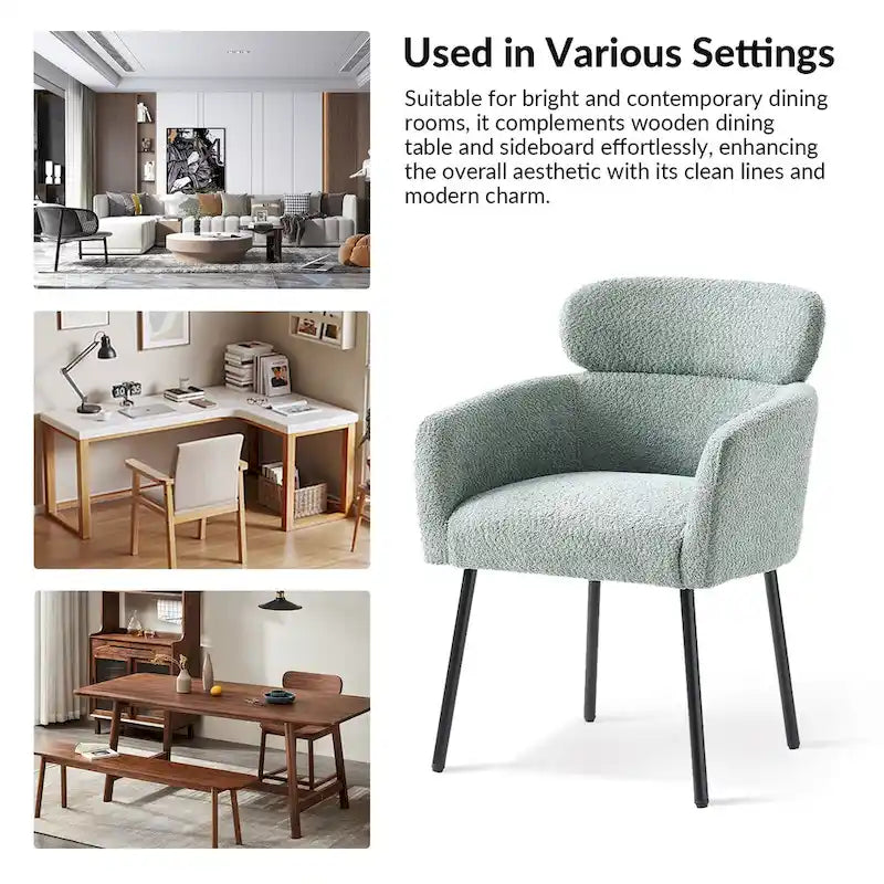 Chaise de salle à manger Amos Modern Boucle avec pieds réglables