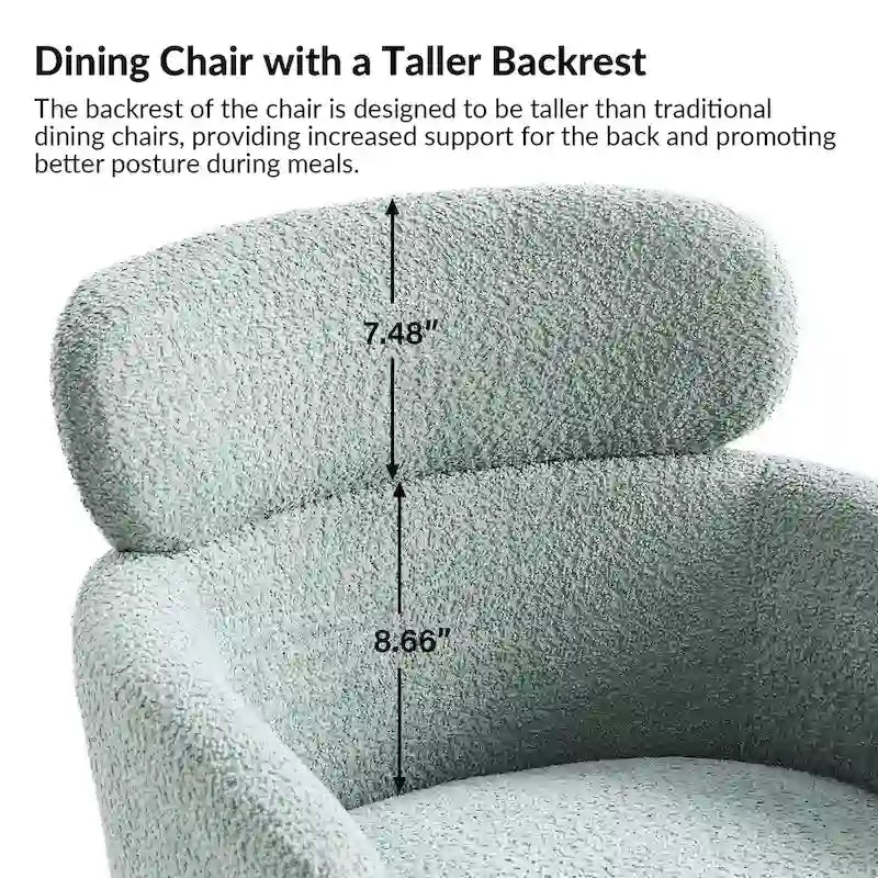 Chaise de salle à manger Amos Modern Boucle avec pieds réglables