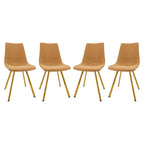 Chaise de salle à manger Markley en cuir avec pieds en métal doré Chaise d'appoint moderne