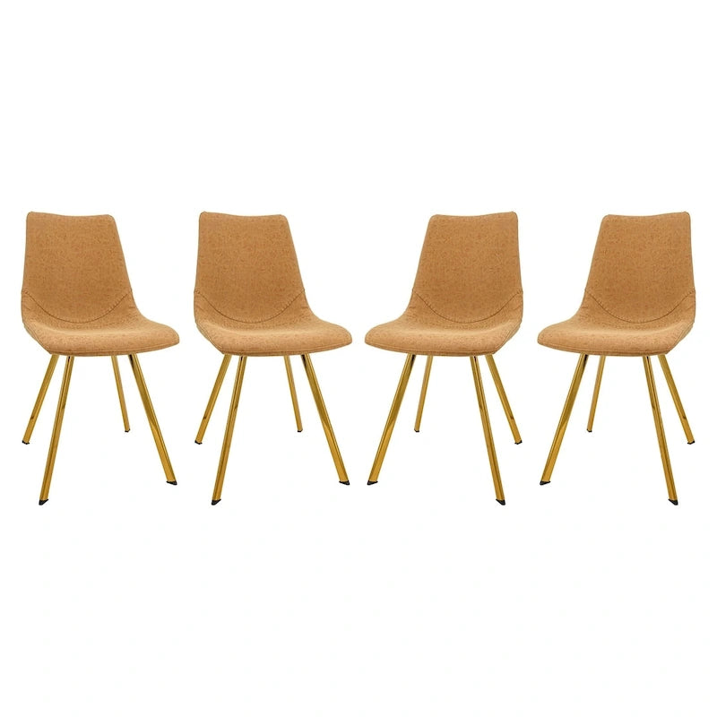 Chaise de salle à manger Markley en cuir avec pieds en métal doré Chaise d'appoint moderne