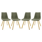 Chaise de salle à manger Markley en cuir avec pieds en métal doré Chaise d'appoint moderne