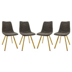 Chaise de salle à manger Markley en cuir avec pieds en métal doré Chaise d'appoint moderne