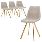 Chaise de salle à manger Markley en cuir avec pieds en métal doré Chaise d'appoint moderne
