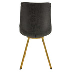 Chaise de salle à manger Markley en cuir avec pieds en métal doré Chaise d'appoint moderne