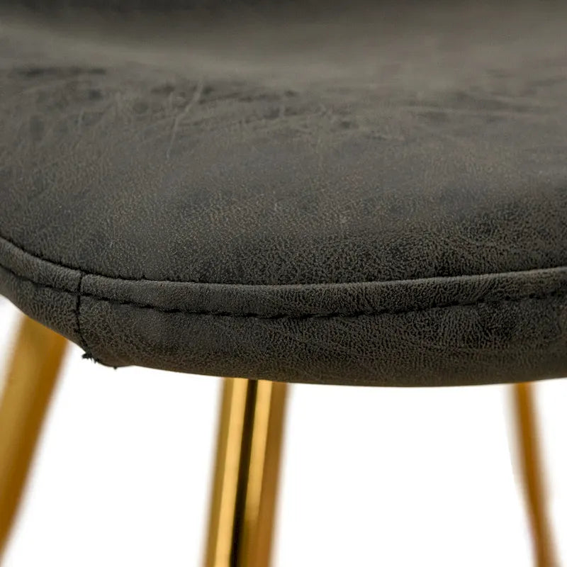 Chaise de salle à manger Markley en cuir avec pieds en métal doré Chaise d'appoint moderne