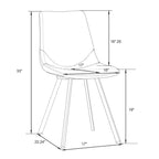 Chaise de salle à manger Markley en cuir avec pieds en métal doré Chaise d'appoint moderne