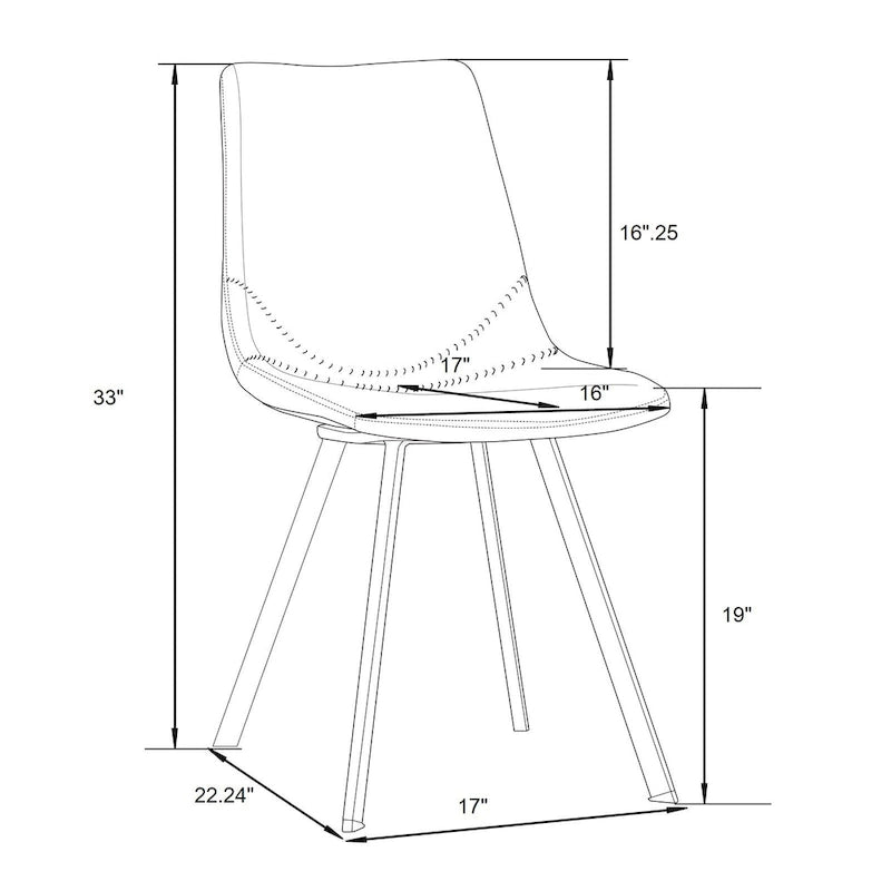 Chaise de salle à manger Markley en cuir avec pieds en métal doré Chaise d'appoint moderne