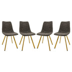 Chaise de salle à manger Markley en cuir avec pieds en métal doré Chaise d'appoint moderne