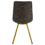 Chaise de salle à manger Markley en cuir avec pieds en métal doré Chaise d'appoint moderne