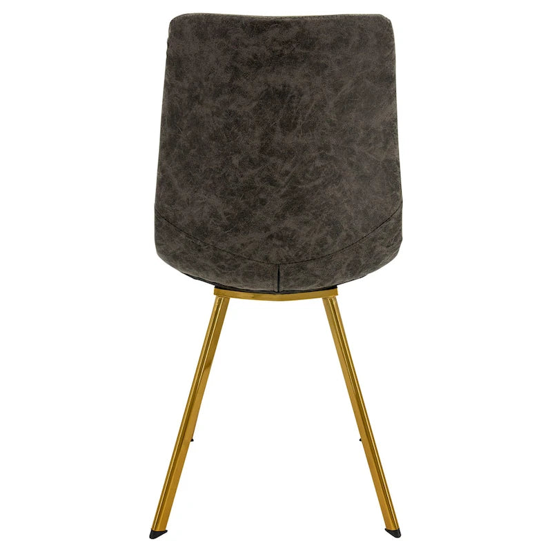 Chaise de salle à manger Markley en cuir avec pieds en métal doré Chaise d'appoint moderne
