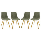 Chaise de salle à manger Markley en cuir avec pieds en métal doré Chaise d'appoint moderne