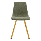 Chaise de salle à manger Markley en cuir avec pieds en métal doré Chaise d'appoint moderne