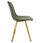 Chaise de salle à manger Markley en cuir avec pieds en métal doré Chaise d'appoint moderne