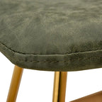 Chaise de salle à manger Markley en cuir avec pieds en métal doré Chaise d'appoint moderne