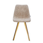 Chaise de salle à manger Markley en cuir avec pieds en métal doré Chaise d'appoint moderne