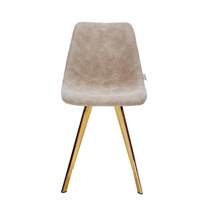 Chaise de salle à manger Markley en cuir avec pieds en métal doré Chaise d'appoint moderne