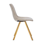 Chaise de salle à manger Markley en cuir avec pieds en métal doré Chaise d'appoint moderne