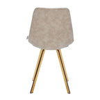 Chaise de salle à manger Markley en cuir avec pieds en métal doré Chaise d'appoint moderne