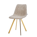 Chaise de salle à manger Markley en cuir avec pieds en métal doré Chaise d'appoint moderne