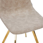 Chaise de salle à manger Markley en cuir avec pieds en métal doré Chaise d'appoint moderne