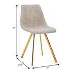 Chaise de salle à manger Markley en cuir avec pieds en métal doré Chaise d'appoint moderne