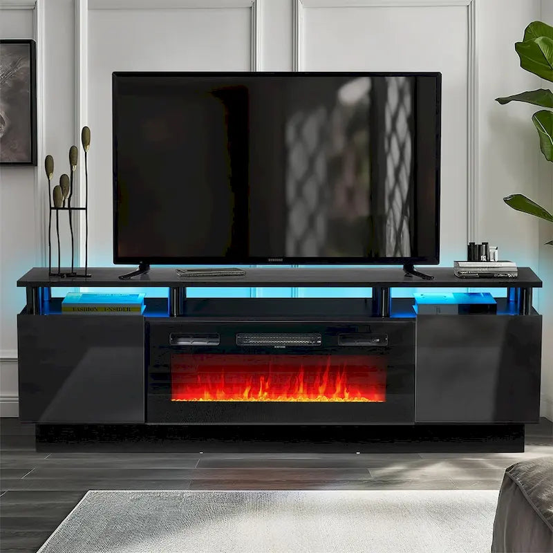 Meuble TV 70 po avec foyer électrique 36 po