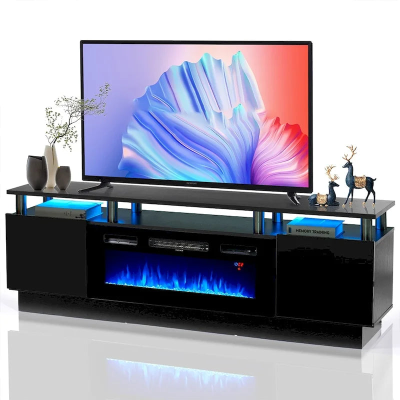 Meuble TV 70 po avec foyer électrique 36 po