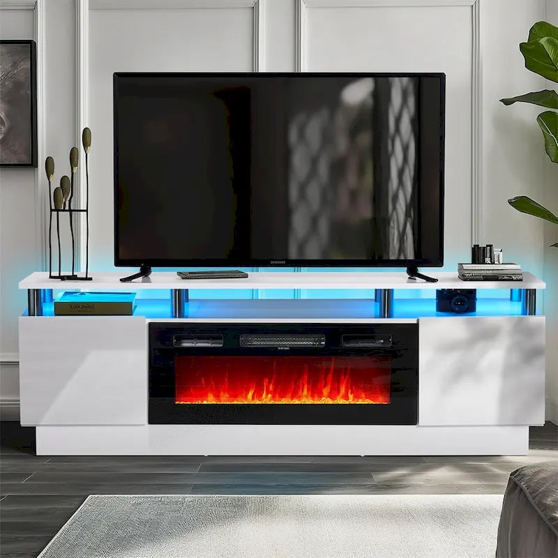 Meuble TV 70 po avec foyer électrique 36 po