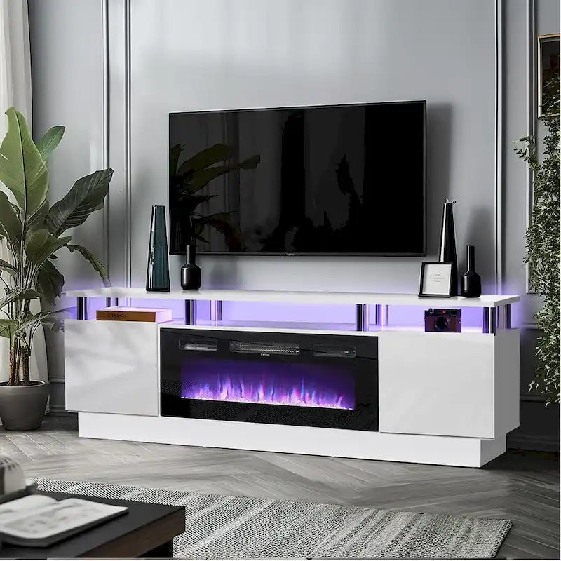 Meuble TV 70 po avec foyer électrique 36 po