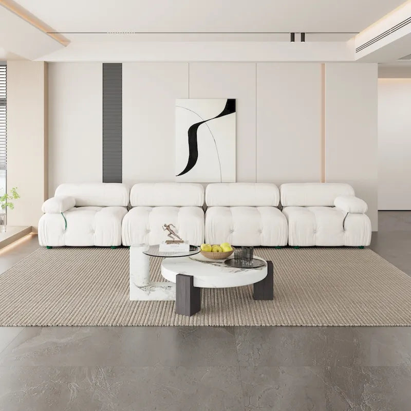 Canapé d'angle moderne en tissu velours