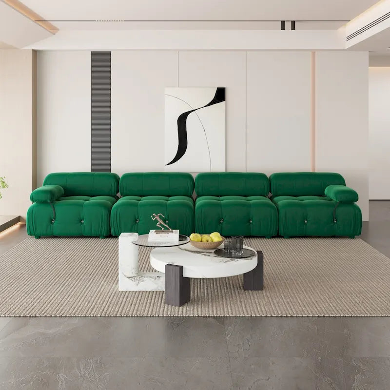 Canapé d'angle moderne en tissu velours