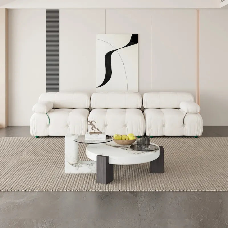 Canapé d'angle moderne en tissu velours