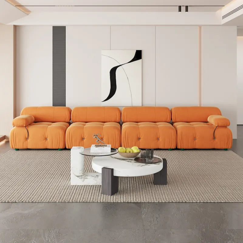 Canapé d'angle moderne en tissu velours