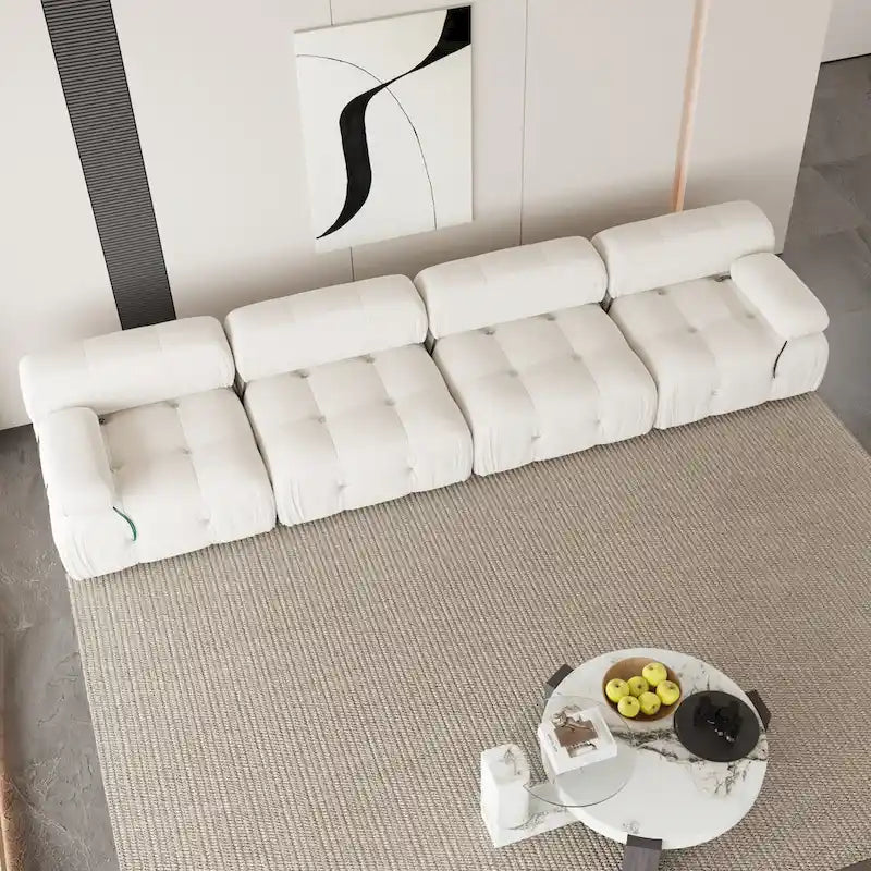 Canapé d'angle moderne en tissu velours
