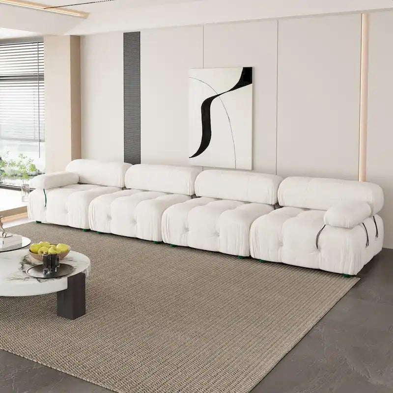 Canapé d'angle moderne en tissu velours