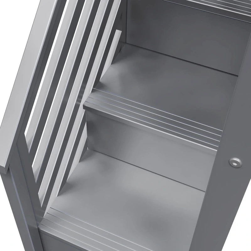 Lit mezzanine bas de taille double avec escalier