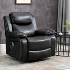 Fauteuil inclinable de massage en cuir PU, fauteuil à bascule pivotant avec télécommande