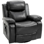 Fauteuil inclinable de massage en cuir PU, fauteuil à bascule pivotant avec télécommande
