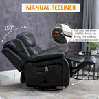 Fauteuil inclinable de massage en cuir PU, fauteuil à bascule pivotant avec télécommande