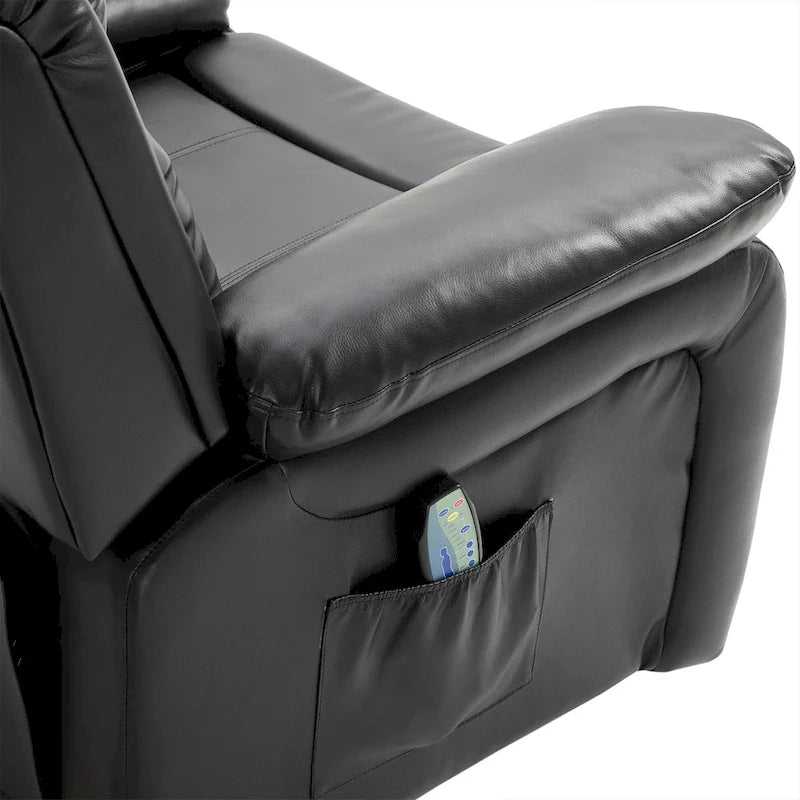 Fauteuil inclinable de massage en cuir PU, fauteuil à bascule pivotant avec télécommande