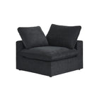 Canapé d'angle moderne en lin en forme de L 120", modulable, avec pouf de rangement