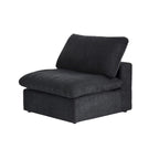 Canapé d'angle moderne en lin en forme de L 120", modulable, avec pouf de rangement