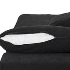 Canapé d'angle moderne en lin en forme de L 120", modulable, avec pouf de rangement
