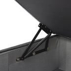 Canapé d'angle moderne en lin en forme de L 120", modulable, avec pouf de rangement