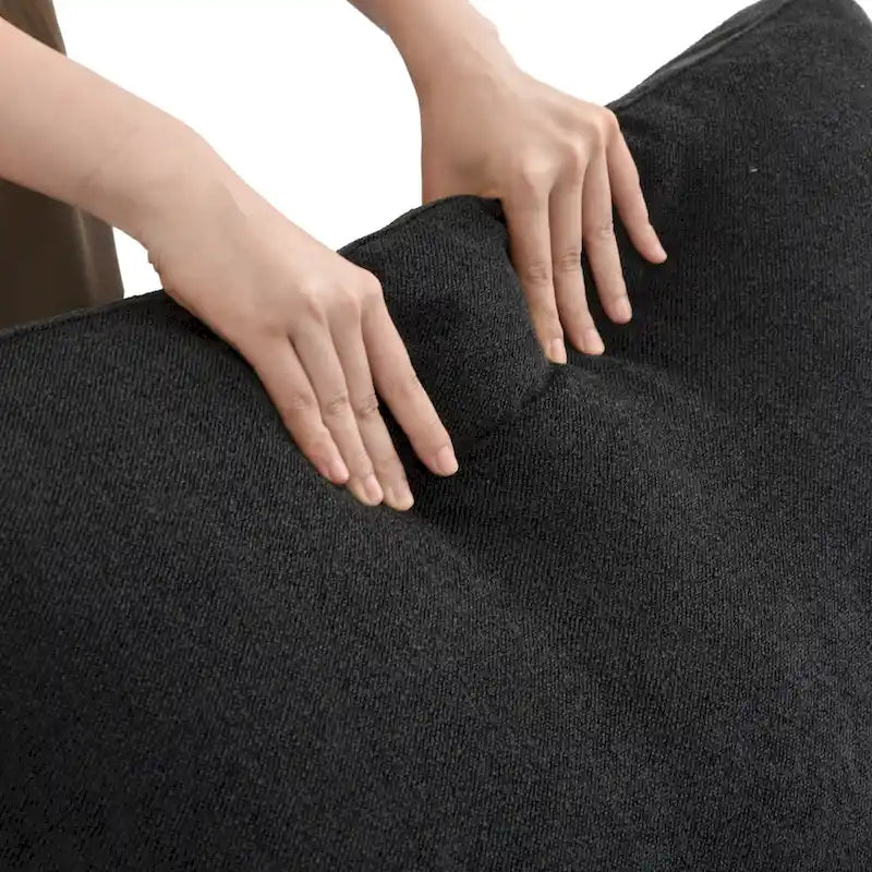Canapé d'angle moderne en lin en forme de L 120", modulable, avec pouf de rangement
