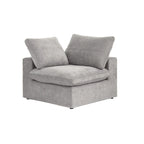 Canapé d'angle moderne en lin en forme de L 120", modulable, avec pouf de rangement