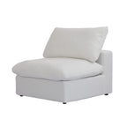 Canapé d'angle moderne en lin en forme de L 120", modulable, avec pouf de rangement