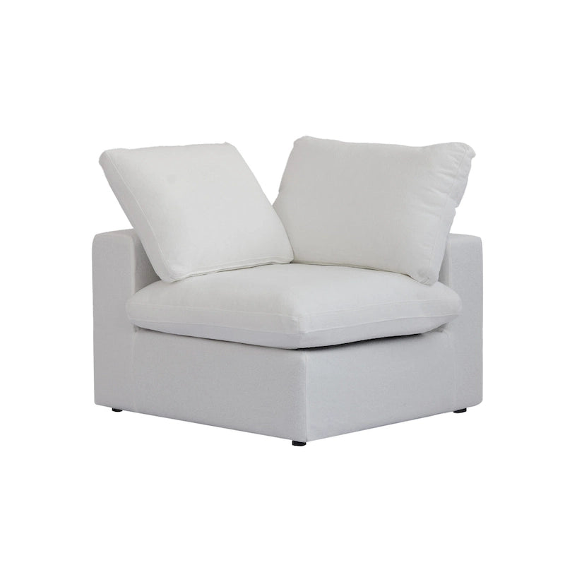 Canapé d'angle moderne en lin en forme de L 120", modulable, avec pouf de rangement